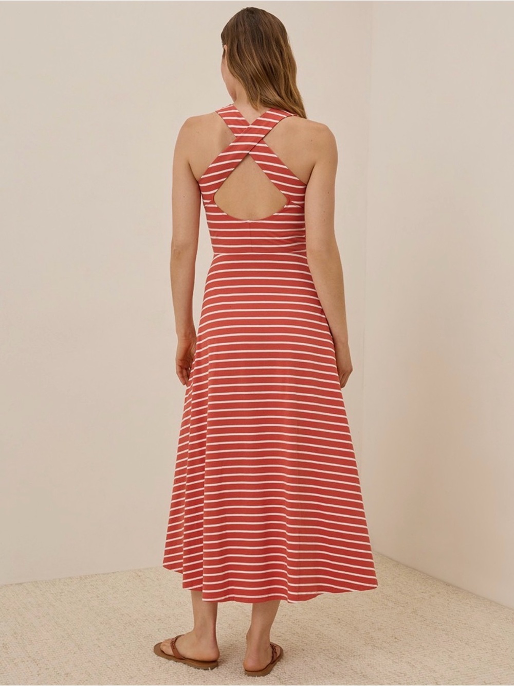 Pact Women's Red Stripe Maxi Dress - Picture 4 of 4